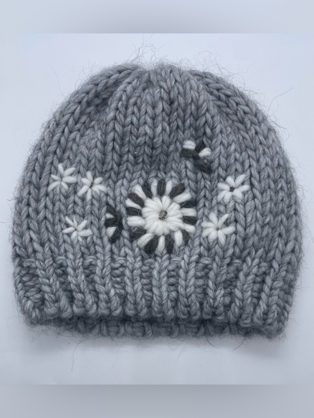 Gelso Bianco Women’s Grey Acrylic/Wool/Alpaca Blend Knit Beanie Hat